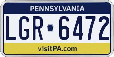 PA license plate LGR6472