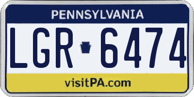 PA license plate LGR6474