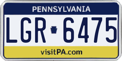PA license plate LGR6475