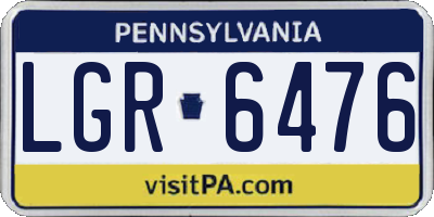 PA license plate LGR6476