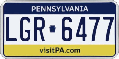 PA license plate LGR6477