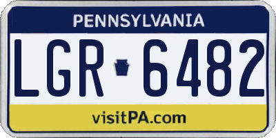 PA license plate LGR6482