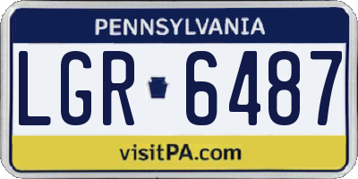 PA license plate LGR6487