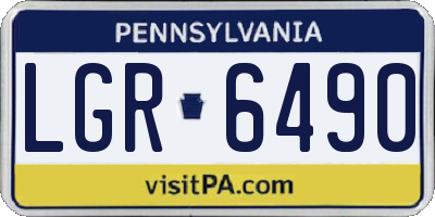 PA license plate LGR6490