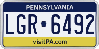 PA license plate LGR6492