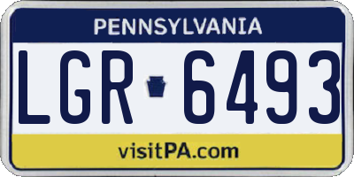 PA license plate LGR6493