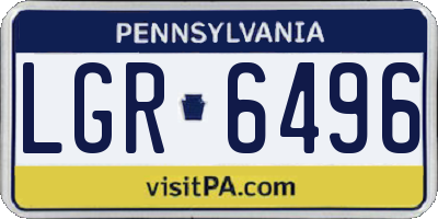 PA license plate LGR6496