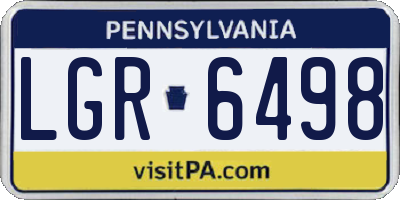 PA license plate LGR6498
