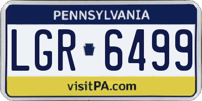 PA license plate LGR6499