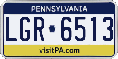 PA license plate LGR6513