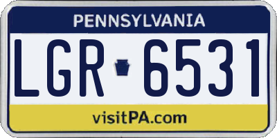 PA license plate LGR6531