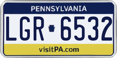 PA license plate LGR6532