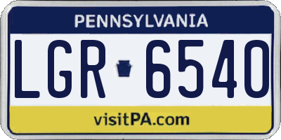 PA license plate LGR6540