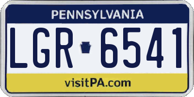 PA license plate LGR6541