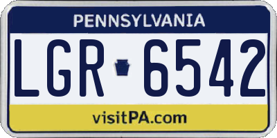 PA license plate LGR6542