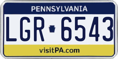 PA license plate LGR6543