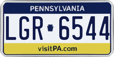 PA license plate LGR6544