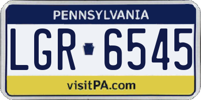 PA license plate LGR6545