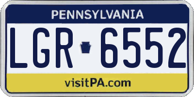 PA license plate LGR6552