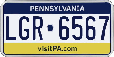 PA license plate LGR6567