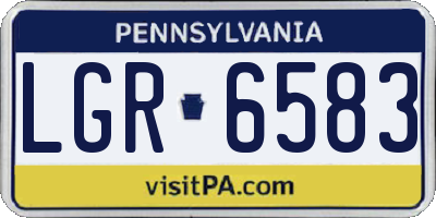 PA license plate LGR6583