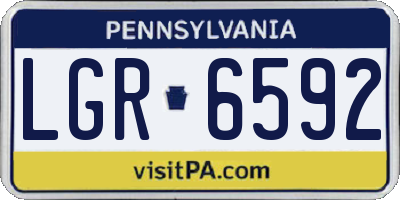 PA license plate LGR6592