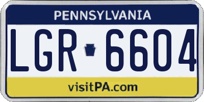 PA license plate LGR6604