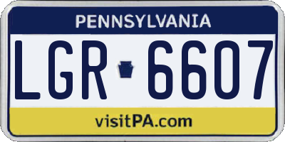 PA license plate LGR6607