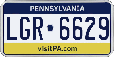PA license plate LGR6629
