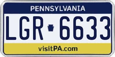 PA license plate LGR6633