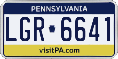 PA license plate LGR6641