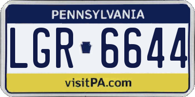 PA license plate LGR6644