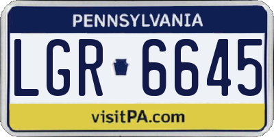 PA license plate LGR6645