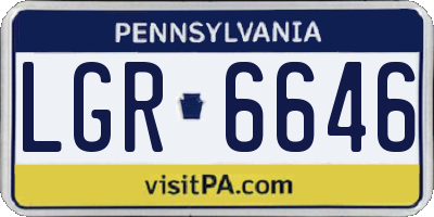 PA license plate LGR6646