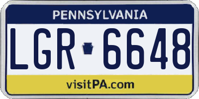 PA license plate LGR6648