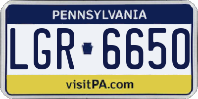 PA license plate LGR6650