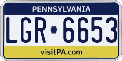 PA license plate LGR6653
