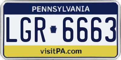 PA license plate LGR6663