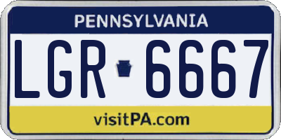 PA license plate LGR6667