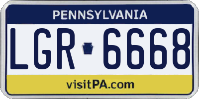 PA license plate LGR6668