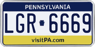 PA license plate LGR6669