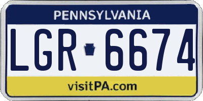 PA license plate LGR6674