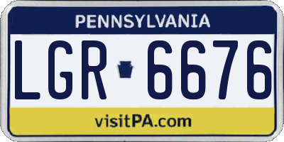 PA license plate LGR6676