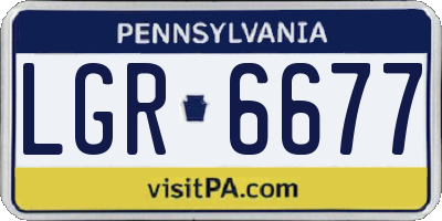 PA license plate LGR6677