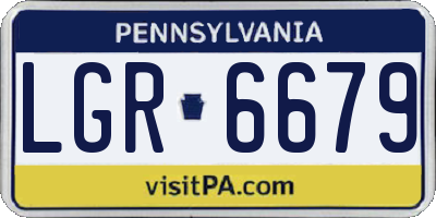 PA license plate LGR6679