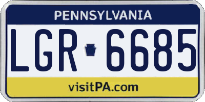 PA license plate LGR6685