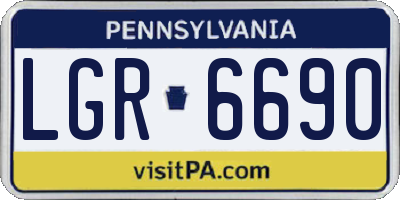 PA license plate LGR6690