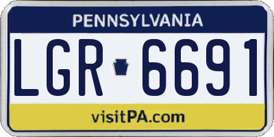 PA license plate LGR6691