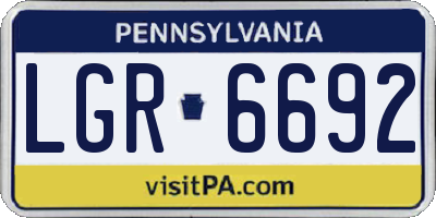 PA license plate LGR6692