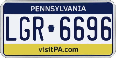 PA license plate LGR6696
